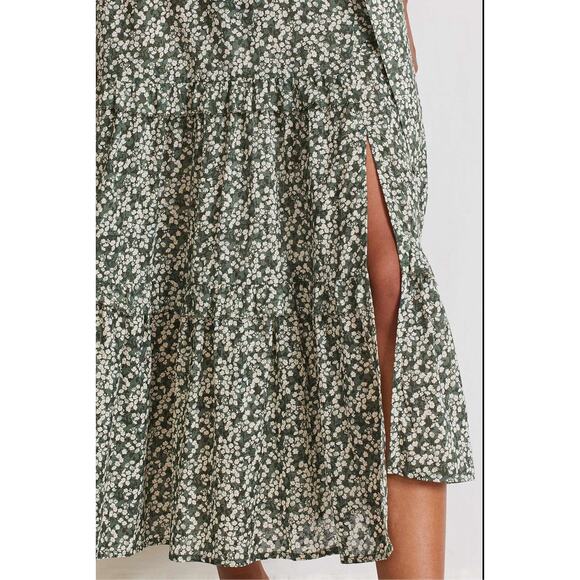 Apiece Apart Gracia Flamenca Dress green Micro Floral Boho - Picture 10 of 15